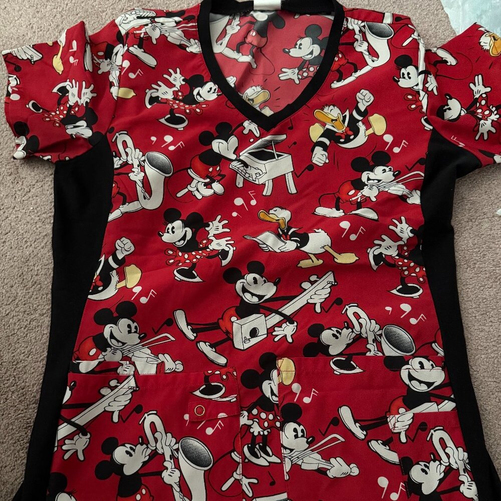 Mickey mouse scrubs top tooniforms xs